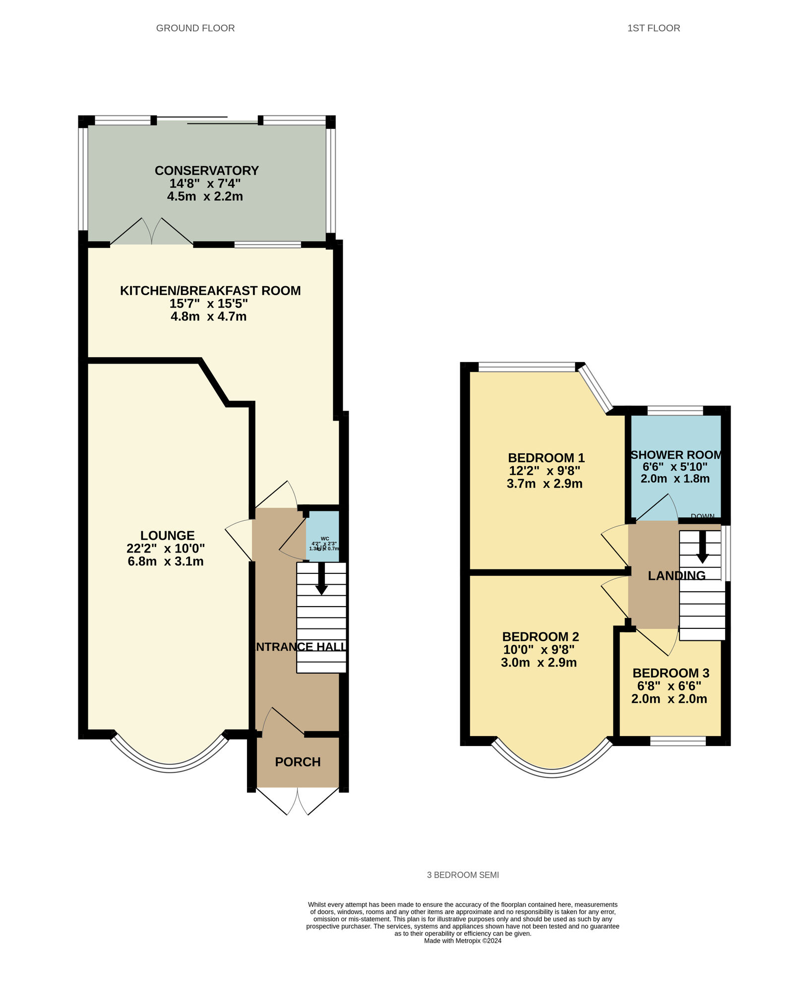 Floorplan of 3 bedroom Semi Detached House for sale, Steyning Road, Birmingham, West Midlands, B26