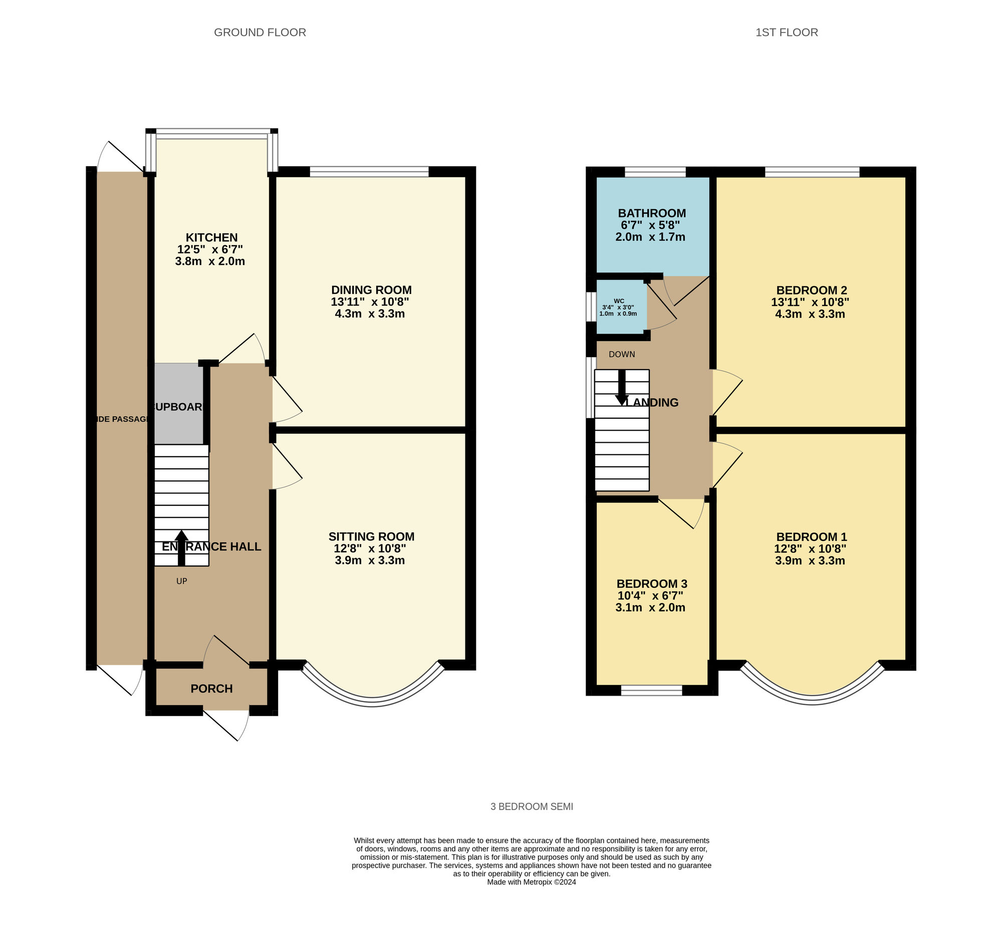 Floorplan of 3 bedroom Semi Detached House for sale, New Coventry Road, Birmingham, West Midlands, B26