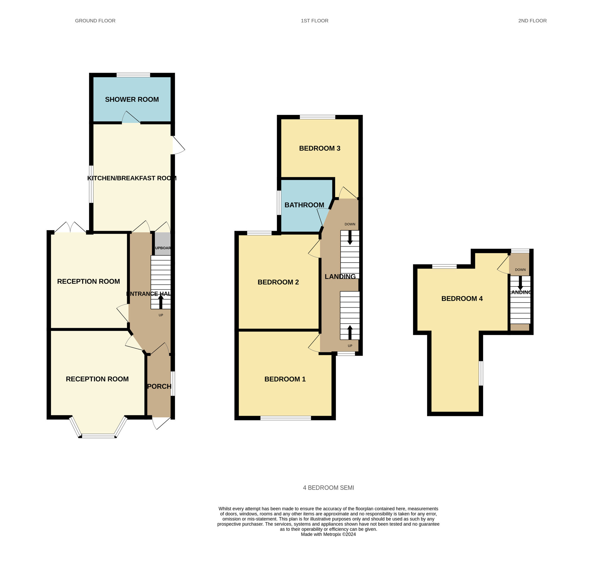 Floorplan of 4 bedroom Semi Detached House for sale, Belchers Lane, Birmingham, West Midlands, B9