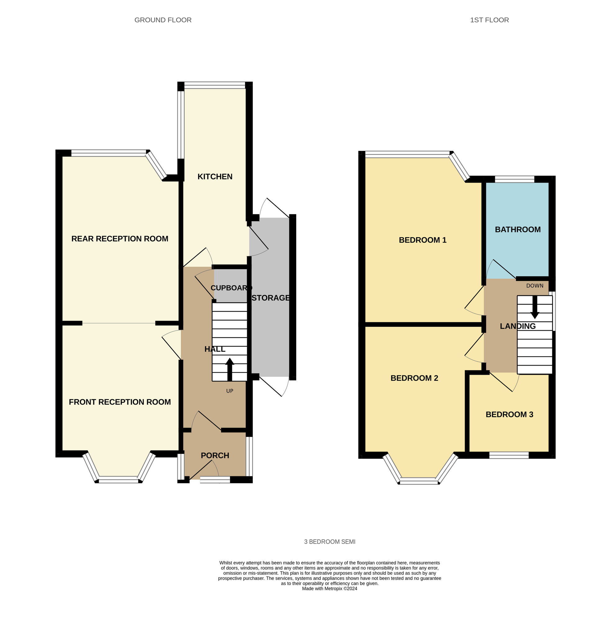 Floorplan of 3 bedroom Semi Detached House for sale, Charlbury Crescent, Birmingham, West Midlands, B26