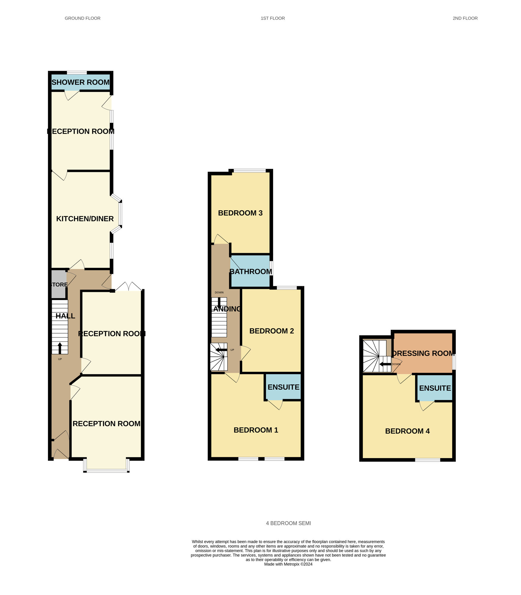 Floorplan of 4 bedroom Semi Detached House for sale, Albert Road, Stechford, West Midlands, B33