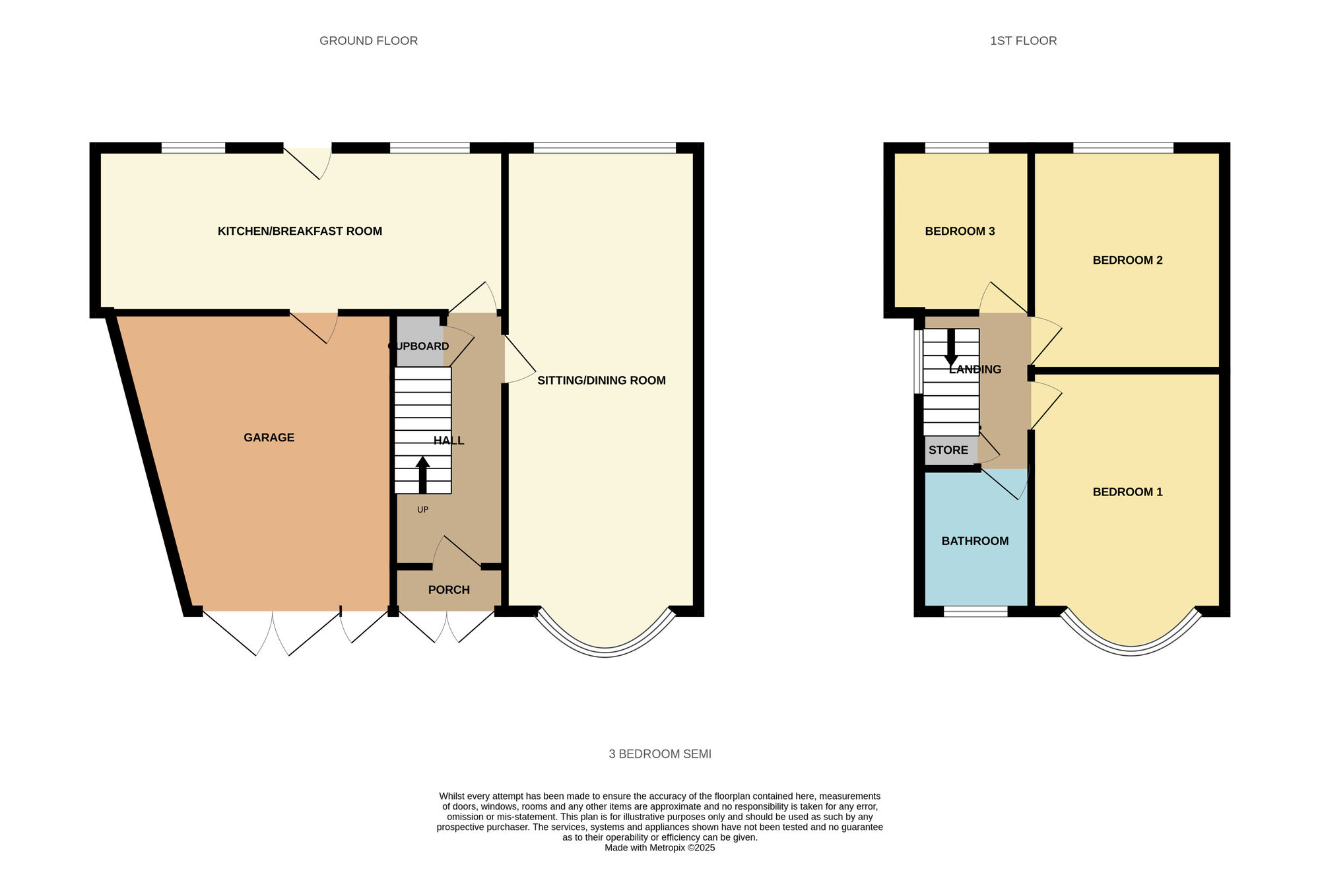 Floorplan of 3 bedroom Semi Detached House for sale, Jephson Drive, Birmingham, West Midlands, B26