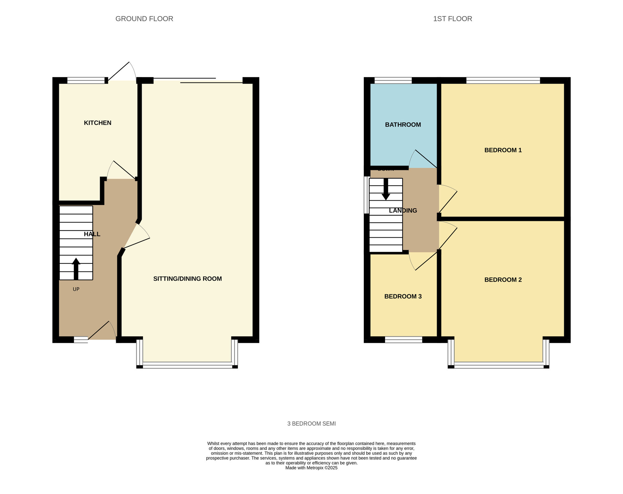 Floorplan of 3 bedroom Semi Detached House for sale, Yew Tree Lane, Yardley, West Midlands, B26