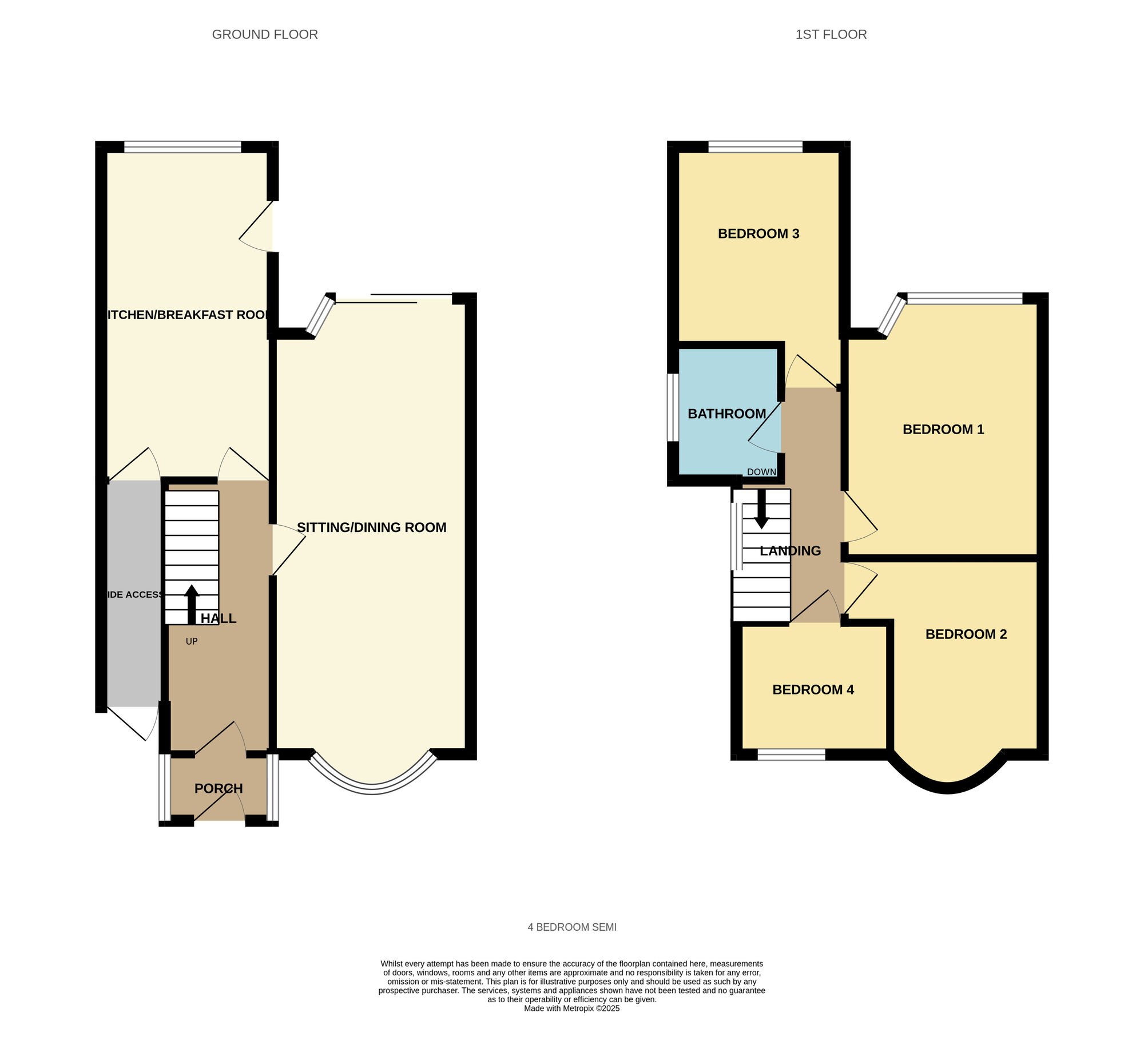 Floorplan of 4 bedroom Semi Detached House for sale, Clay Lane, Birmingham, West Midlands, B26