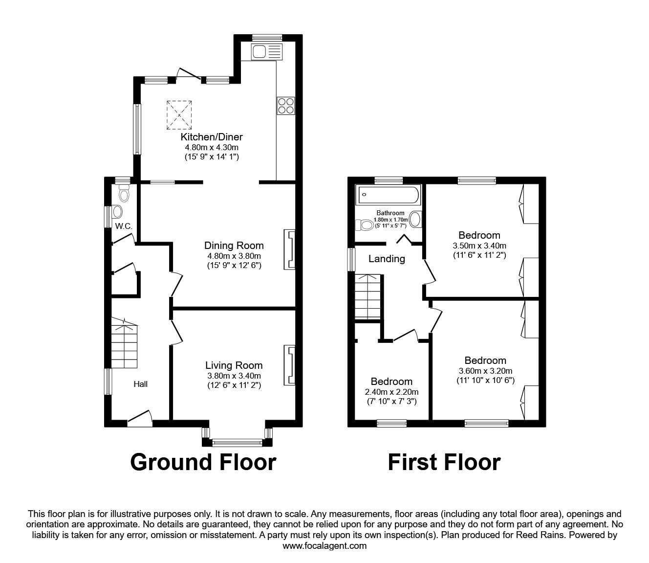 Floorplan of 3 bedroom Semi Detached House for sale, Myrtle Avenue, Bishopthorpe, York, YO23