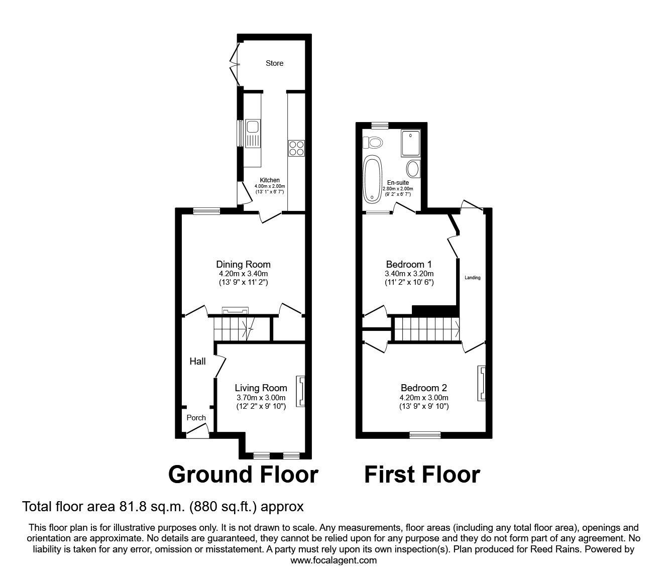 Floorplan of 2 bedroom Mid Terrace House to rent, Albemarle Road, York, YO23