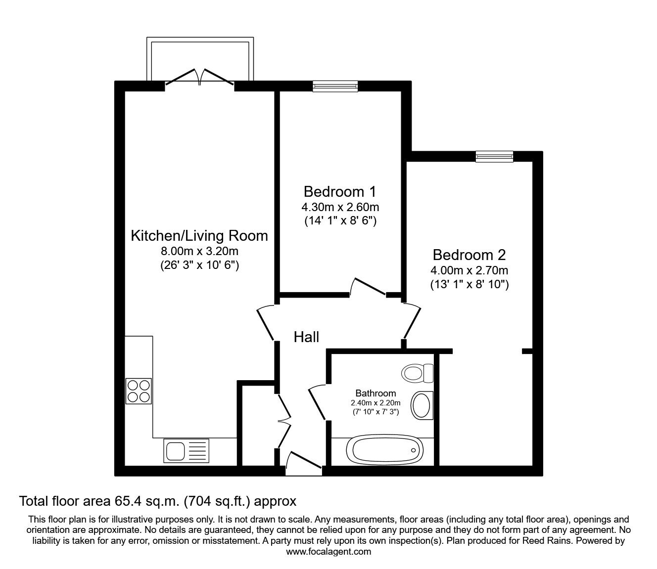 Floorplan of 2 bedroom  Flat to rent, Leetham House, Pound Lane, York, YO1