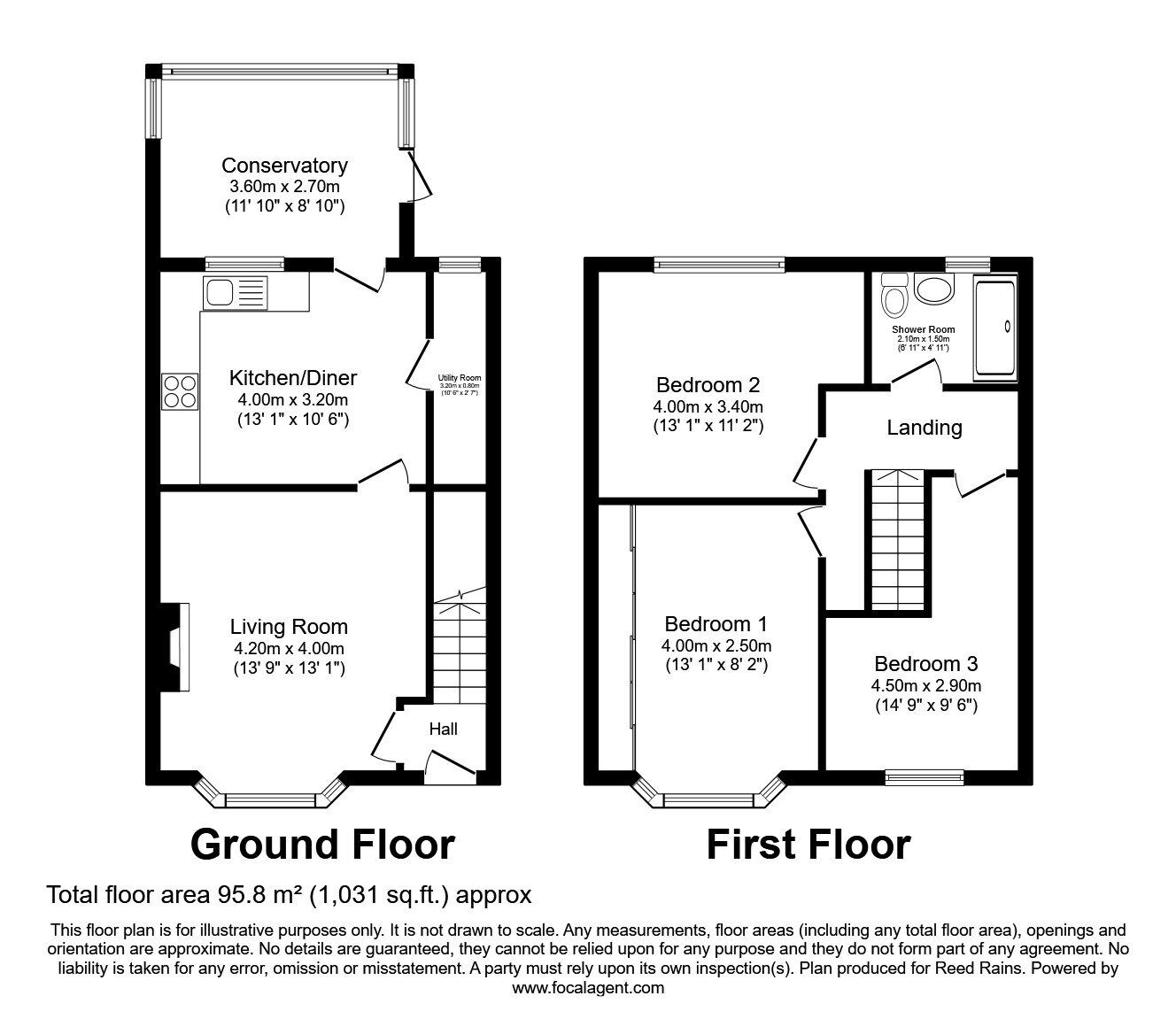 Floorplan of 3 bedroom End Terrace House for sale, Mildred Grove, York, North Yorkshire, YO24