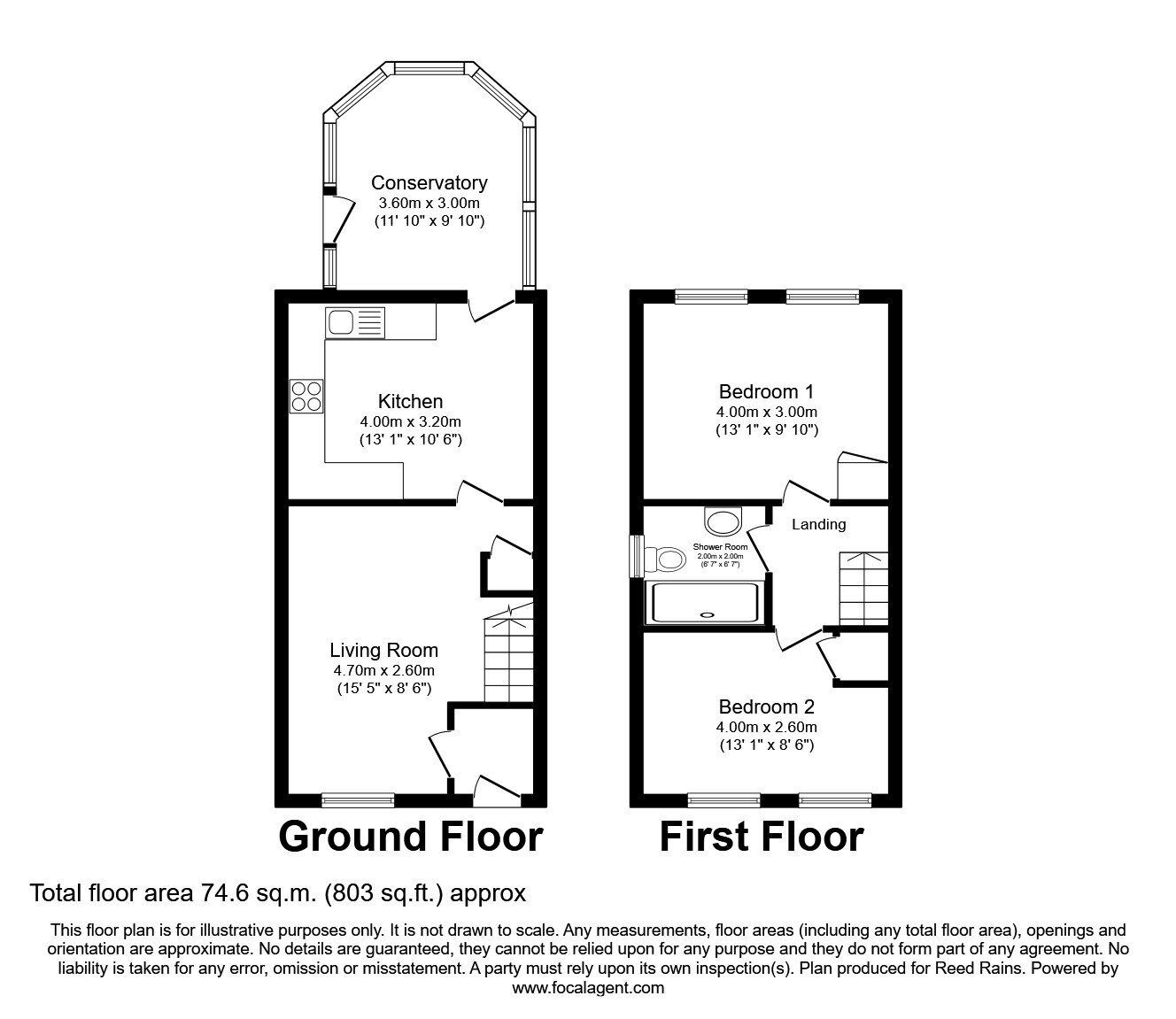 Floorplan of 2 bedroom Mid Terrace House to rent, Regency Mews, Dringhouses, North Yorkshire, YO24