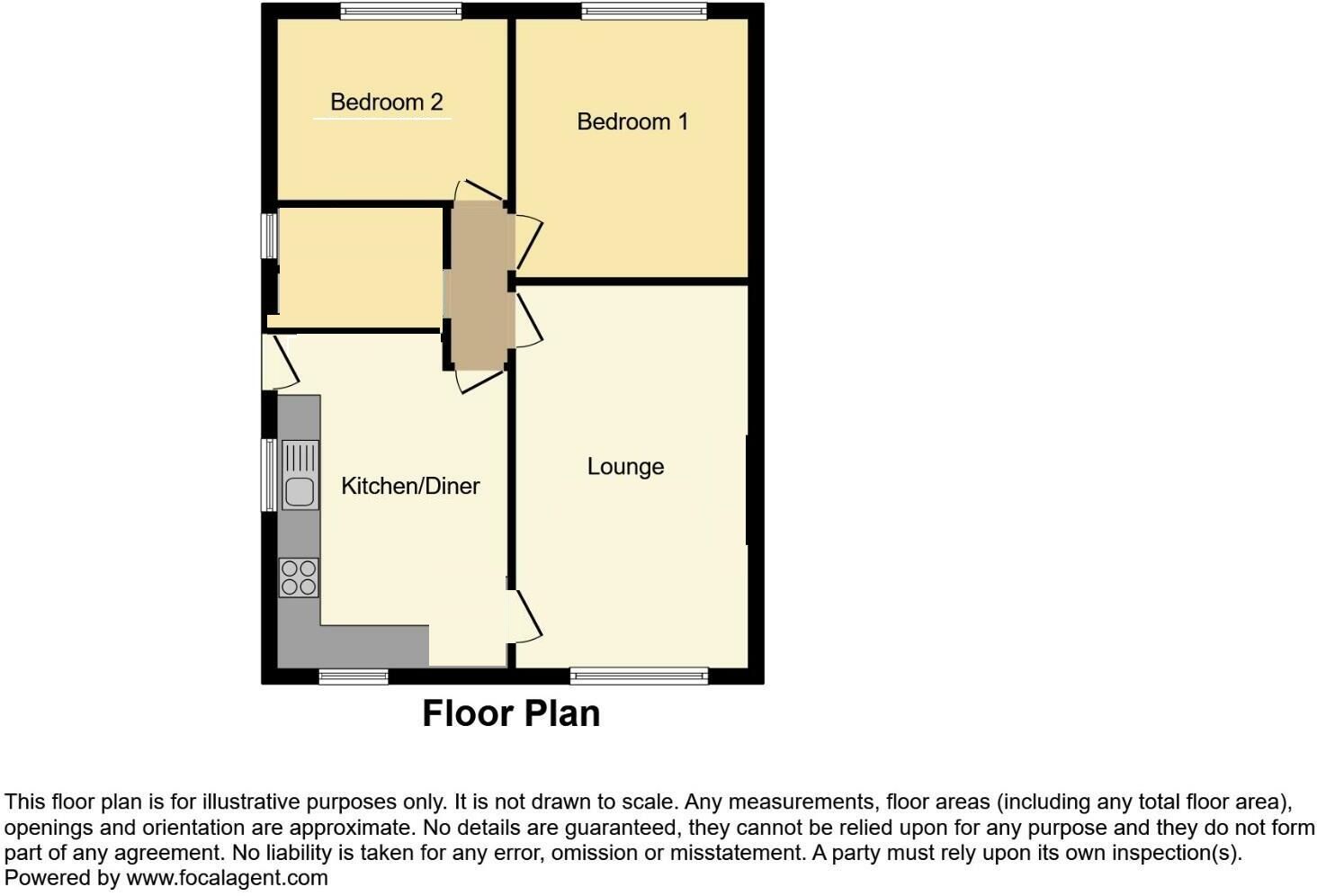 Floorplan of 2 bedroom Semi Detached Bungalow for sale, Rye Close, Wigginton, North Yorkshire, YO32