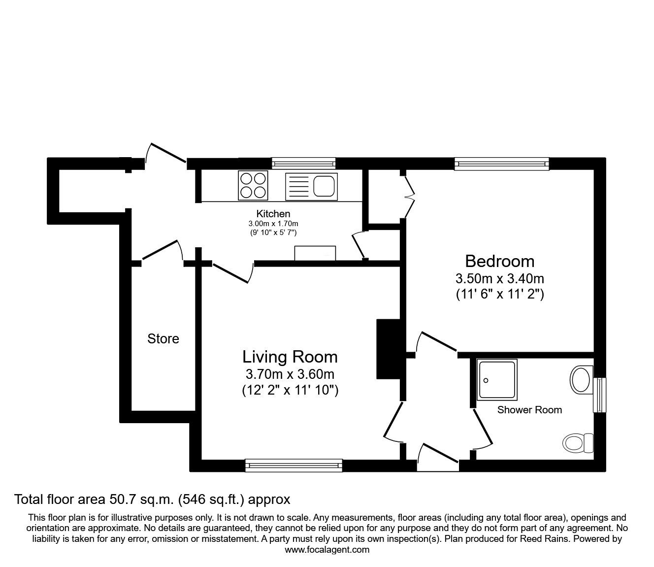 Floorplan of 1 bedroom  Flat for sale, Bootham Crescent, York, North Yorkshire, YO30