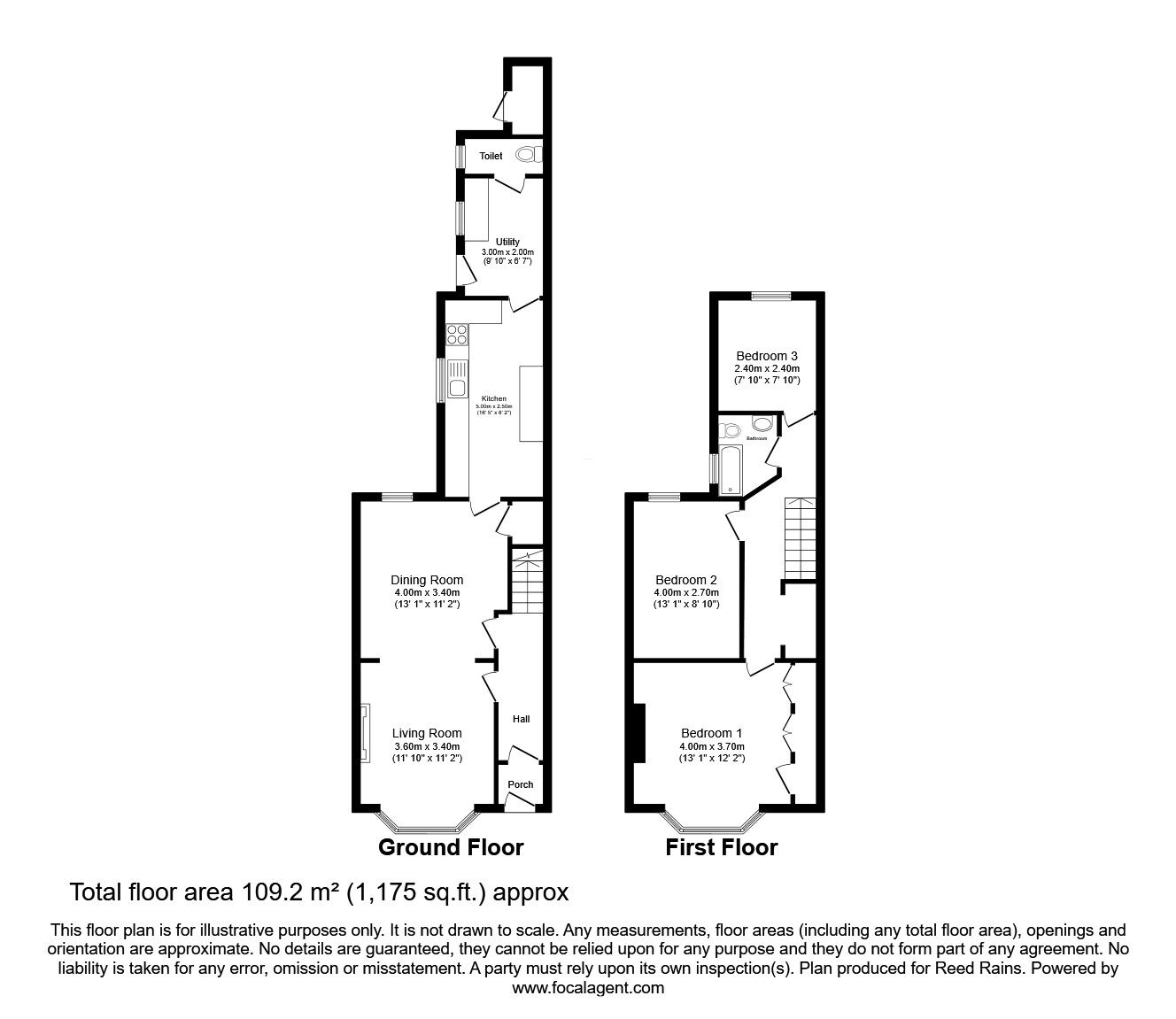 Floorplan of 3 bedroom Mid Terrace House for sale, Bishopthorpe Road, York, North Yorkshire, YO23