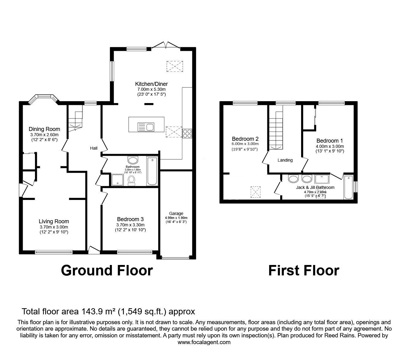 Floorplan of 3 bedroom Detached House for sale, School Lane, Bolton Percy, North Yorkshire, YO23