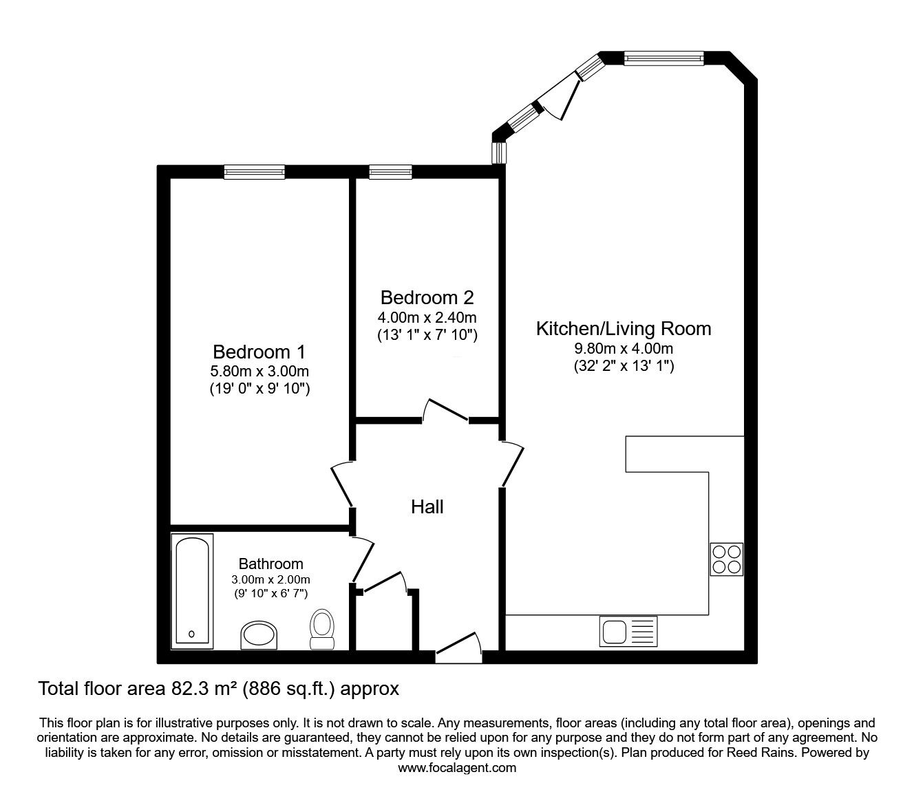 Floorplan of 2 bedroom  Flat for sale, Eboracum Way, York, North Yorkshire, YO31