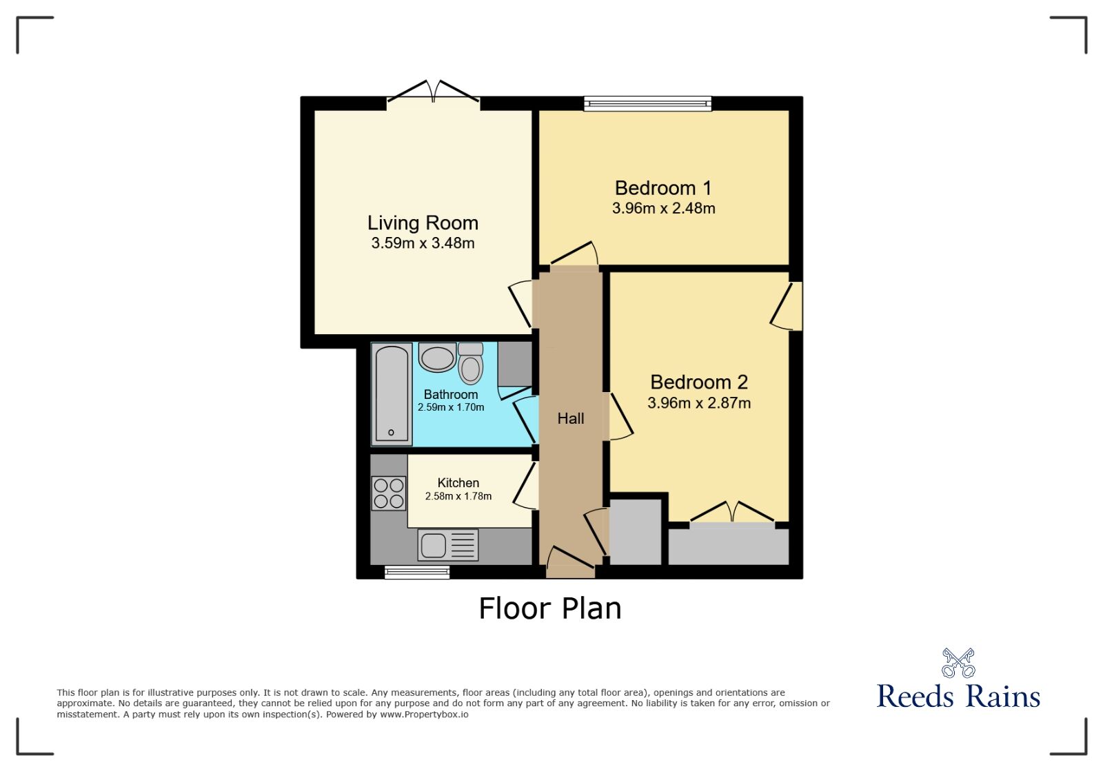 Floorplan of 2 bedroom  Flat to rent, Huntington Road, York, North Yorkshire, YO31