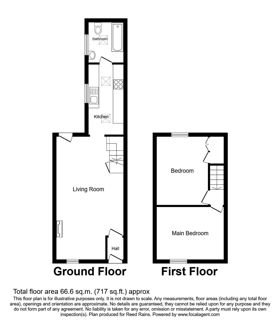 Floorplan of 2 bedroom Mid Terrace House to rent, Amber Street, York, North Yorkshire, YO31