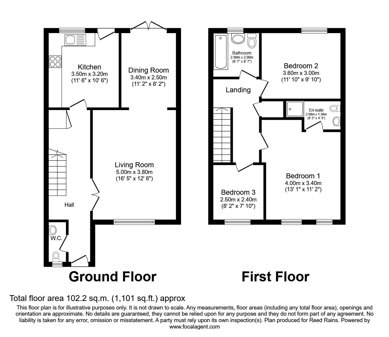 Floorplan of 3 bedroom Mid Terrace House for sale, Russell Drive, York, North Yorkshire, YO30