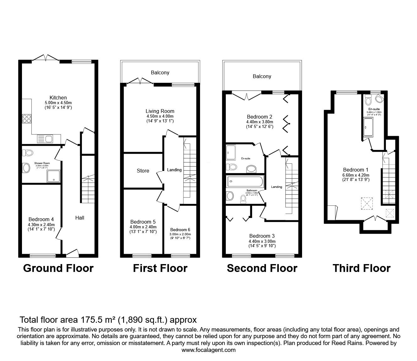 Floorplan of 6 bedroom End Terrace House for sale, Waterside Gardens, York, North Yorkshire, YO31