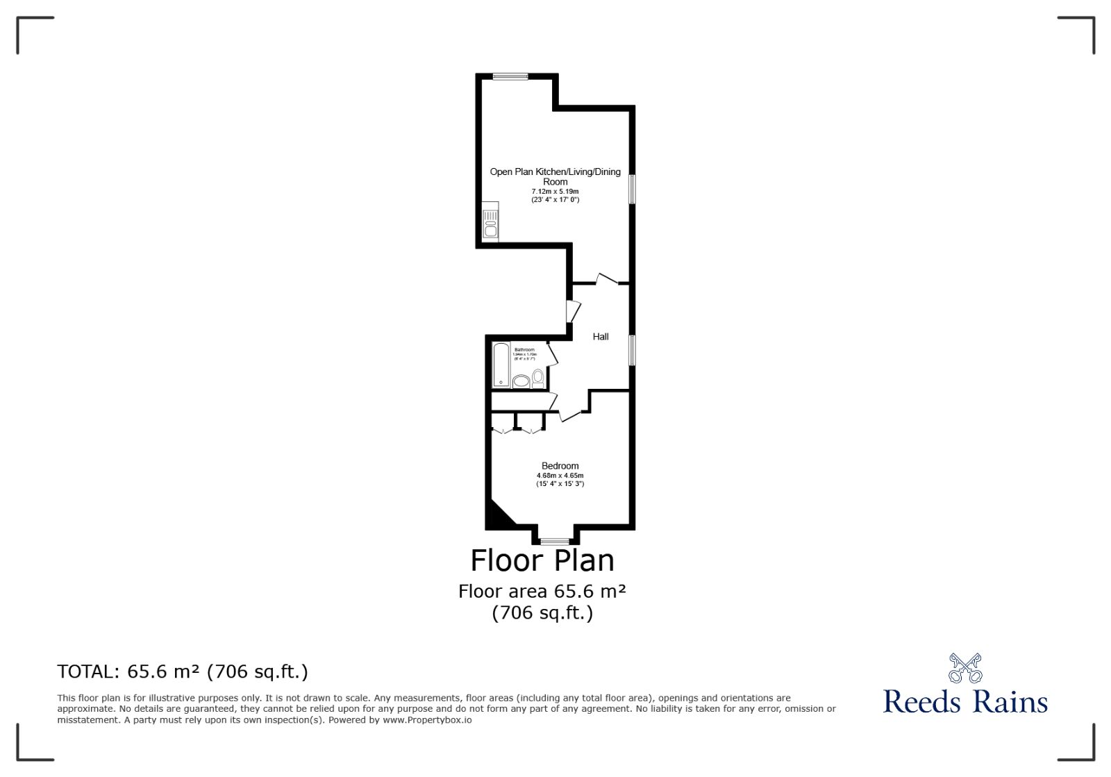 Floorplan of 1 bedroom  Flat to rent, Skeldergate, York, North Yorkshire, YO1