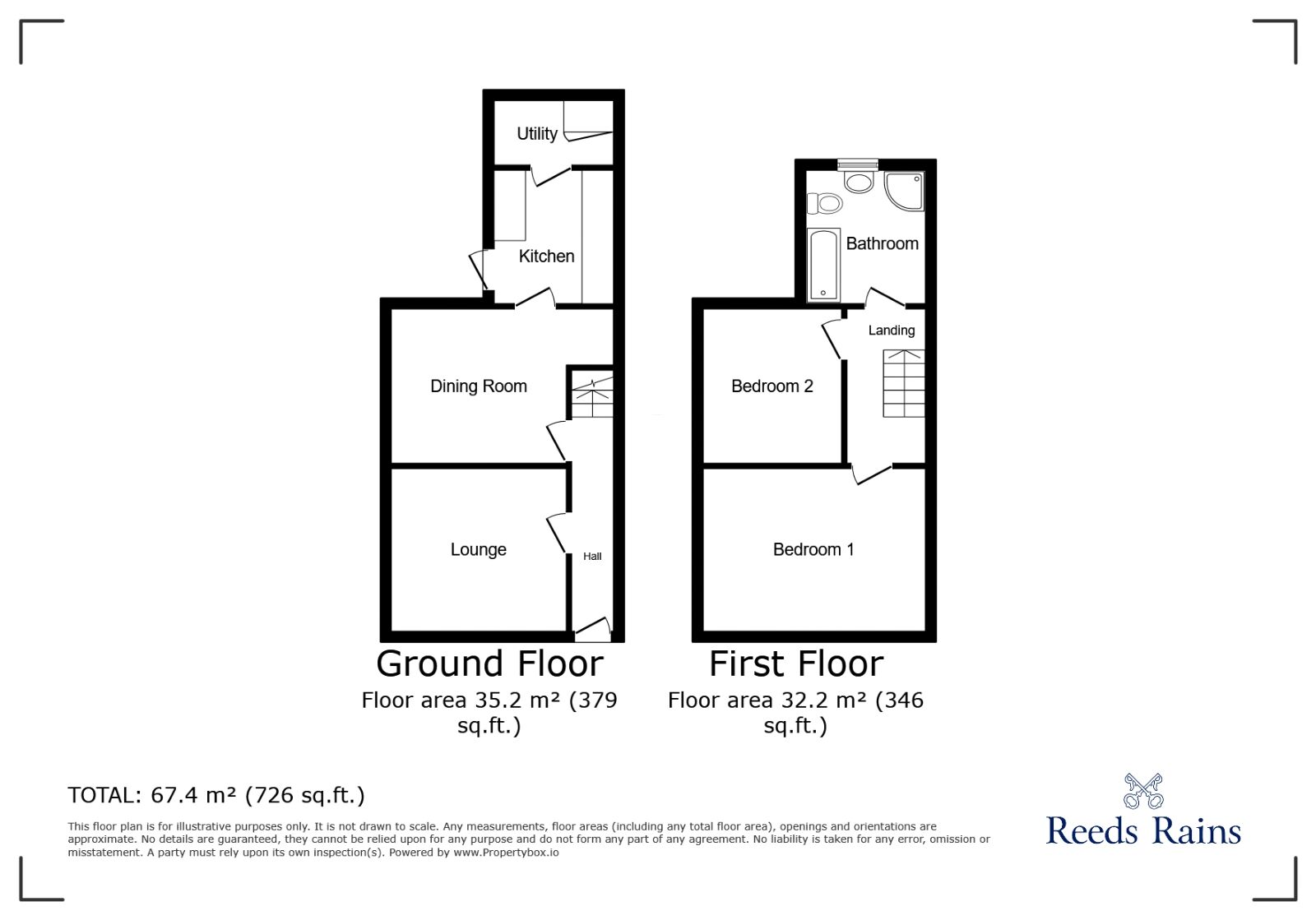 Floorplan of 2 bedroom Mid Terrace House to rent, Garth Terrace, York, North Yorkshire, YO30