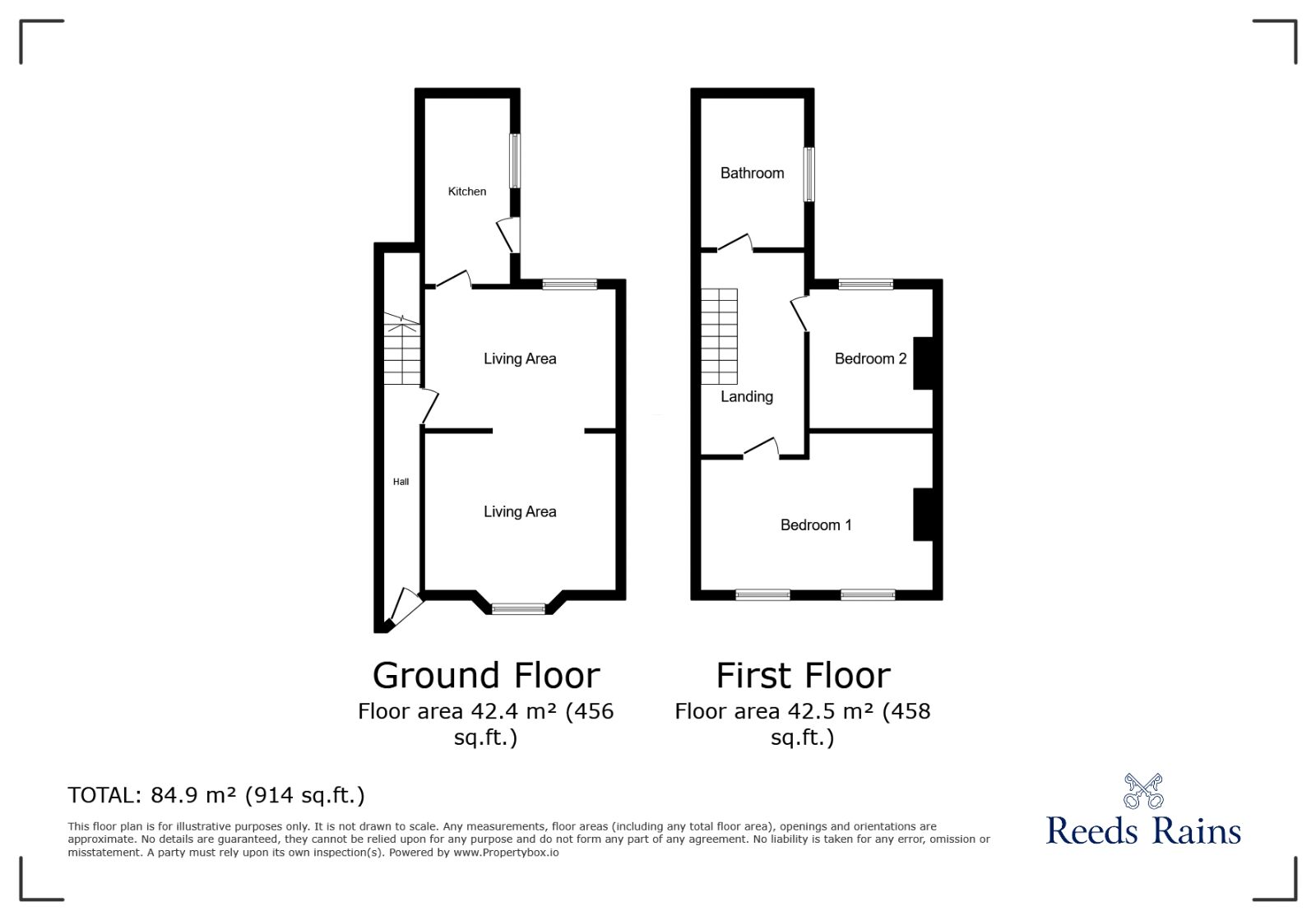 Floorplan of 2 bedroom Mid Terrace House to rent, Prospect Terrace, Fulford, North Yorkshire, YO10