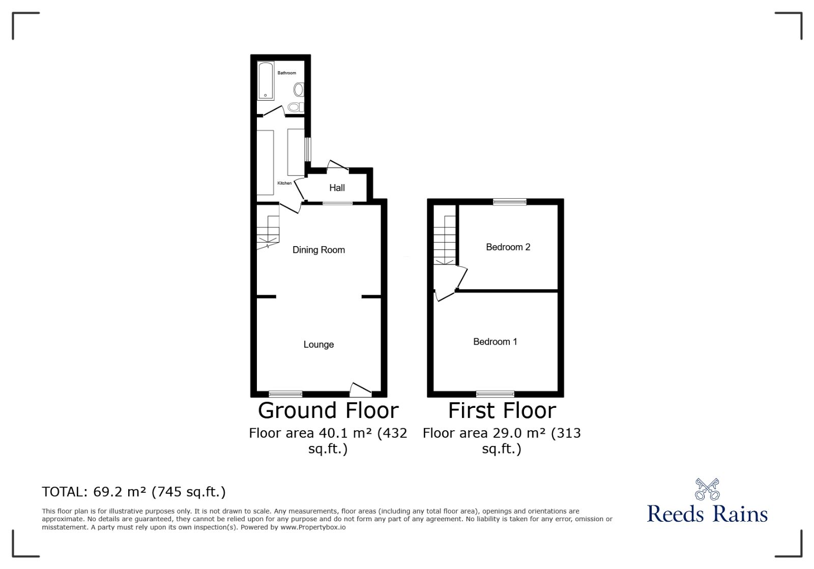 Floorplan of 2 bedroom Mid Terrace House to rent, Argyle Street, York, North Yorkshire, YO23