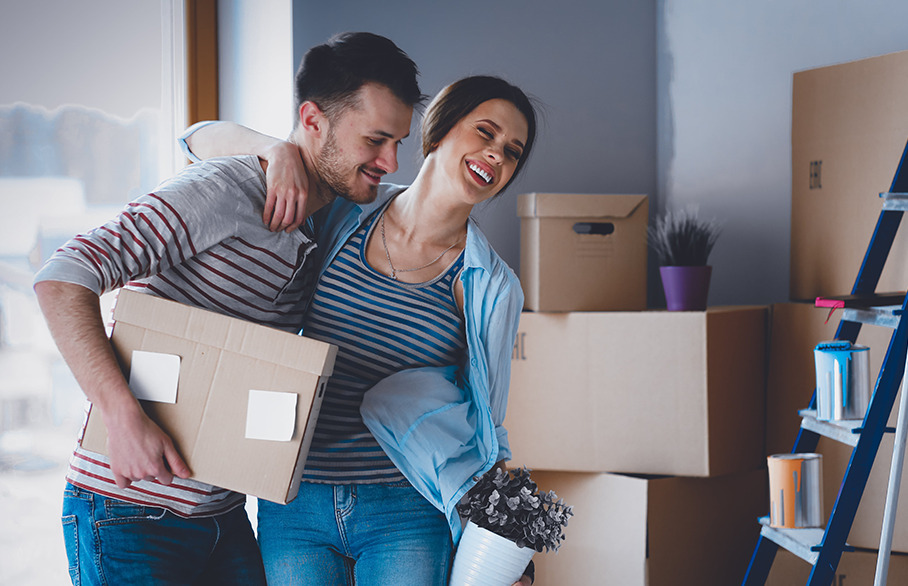 Couple moving in